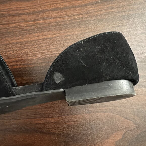 Steve Madden Darian Black Suede Pointed Toe D'Orsay "v" Cut-out Detail Flats 9 - Picture 8 of 8